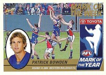2005 Select Tradition AFL - Mark of the Week #MW14 Patrick Bowden Front